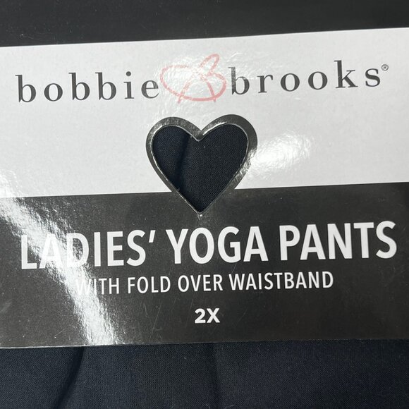 Bobbie Brooks Ladies Yoga Pants 2X Black Fold Over Waistband  2 Packages NWT - Picture 7 of 8